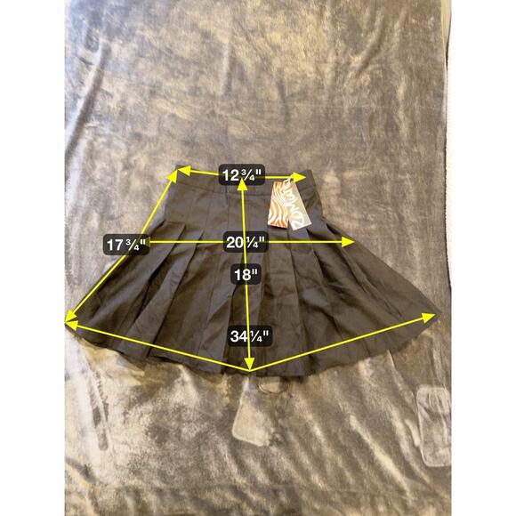 Romwe-Womens Mini Skirt-Pleated Zip Up-Black-Size S-NWT - Picture 3 of 11